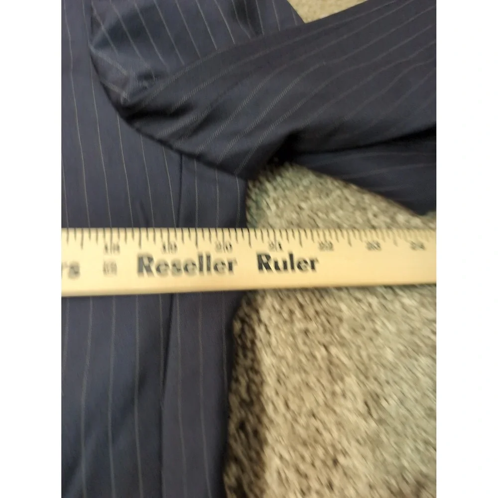 TM Lewin Mens Navy Pinstripe Blazer Super 120s Merino Wool‎ Suit Jacket 42R